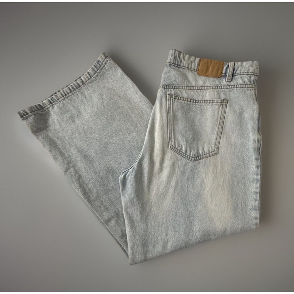 Cotton On Women's Relaxed Wide Leg Jeans 34x30 Light High Rise Denim Boho
